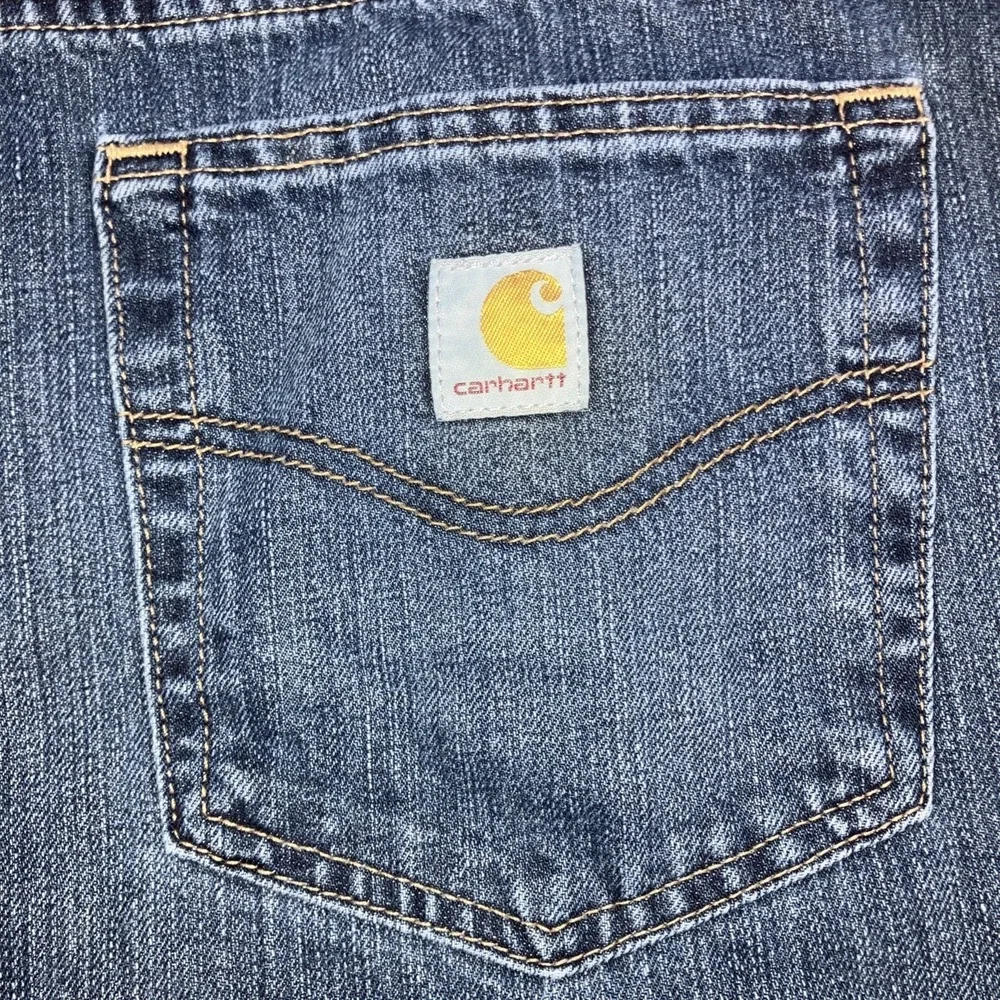 Carhartt Relaxed Fit Jeans Mens 40x30 Blue Straight Leg Workwear BD1483